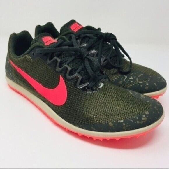 Nike Zoom Rival D 10 track spike cleats unisex BoxG Army green pink US 9.5 - Picture 1 of 6